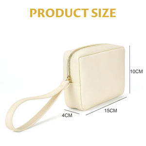 Tuval makyaj çantası toplu kişiselleştirilmiş boş küçük özel kozmetik çantaları kılıfı tuvalet ucuz asılı tuval makyaj çantası yapmak - Product Image 2