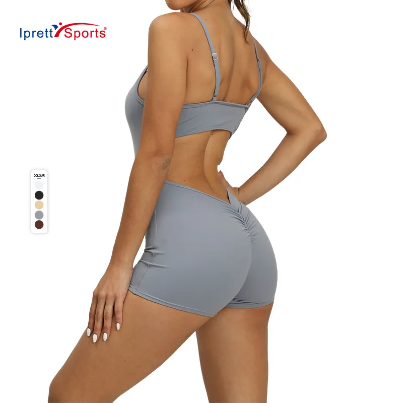 Hot Scrunch Sexy One Piece Jumps uit Sommer Soft 4 Wege Stretchy Sexy Open Back Frauen Hochwertige Short Romper Bodys