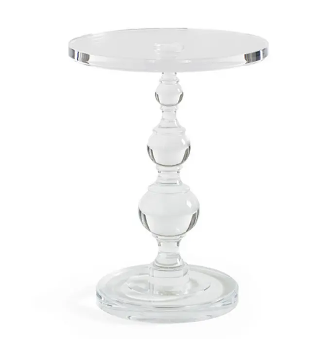 Tavolino in Plexiglass tavolino da salotto classico in acrilico trasparente con piedistallo rotondo