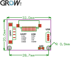 GROW R311 256*360ピクセル1000容量ビッグサイズセンサーエリア容量性指紋アクセス制御モジュールスキャナーArduino用 - Product Image 5