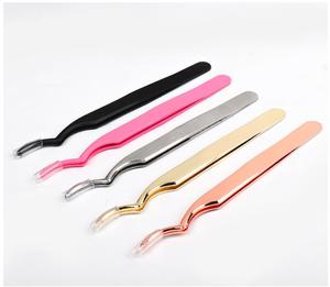 Giả Lash <span class=keywords><strong>Applicator</strong></span> Công Cụ Thép Không Gỉ Cong Nhíp Lông Mi Cho Cụm Lash Dải Lông Mi - Product Image 4