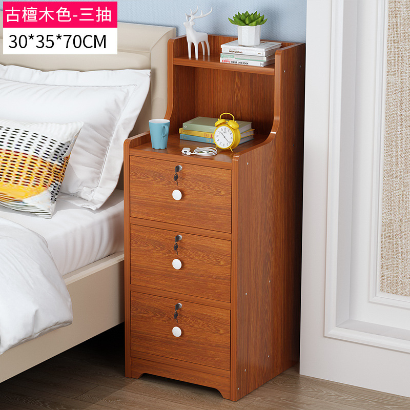 30cm Antique Sandalwood Three-Drawer
