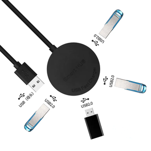 适用于电脑一合一OTG便携式通用串行总线快速充电器USB2.0集线器分离器高速4个通用串行总线端口适配器，带发光二极管指示器 - Product Image 1