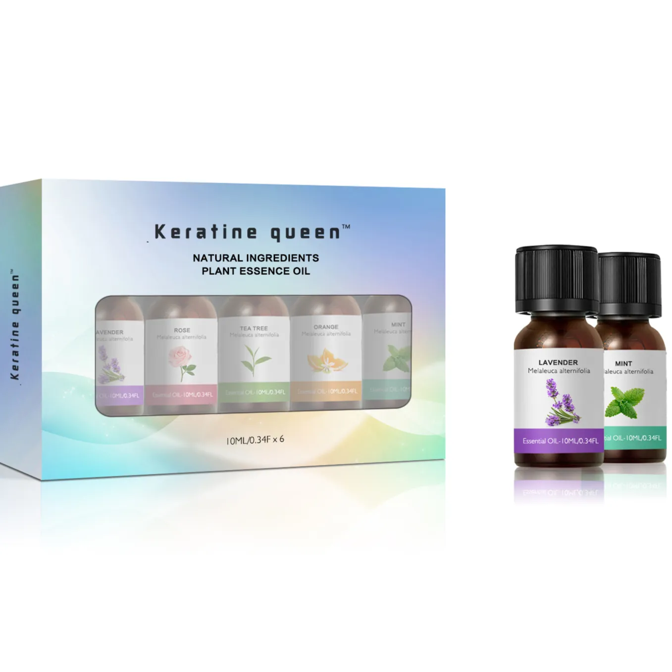 Oem Odm-Kit de aceite esencial para aromaterapia, árbol de té de lavanda para masaje corporal orgánico Natural 100% puro, 10ml
