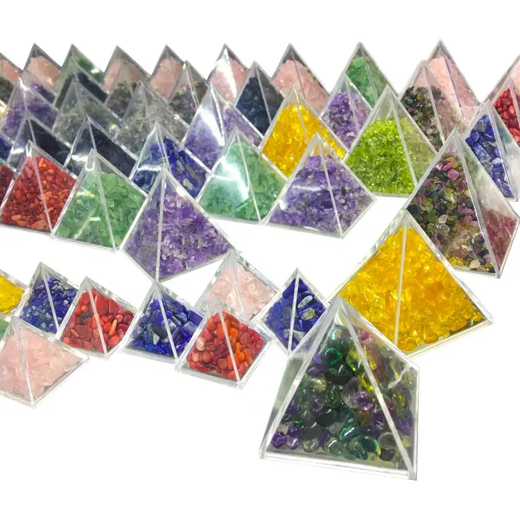Pyramide en pierres précieuses cristal de guérison, 50 cm, Quartz de guérison naturelle, roche colorée