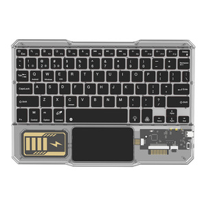 Teclado inalámbrico de gradiente de tableta multidispositivo universal Teclado silencioso transparente luminoso portátil ligero - Product Image 5
