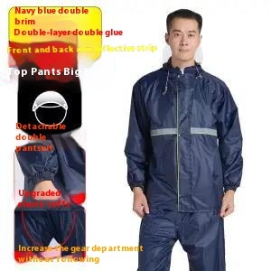 PVC bölünmüş yansıtıcı yağmurluk seti emek koruma açık yağmurluk su geçirmez rüzgarlık Oxford bez yağmurluk - Product Image 5