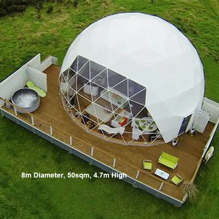 Glamping tent dome 4m 5m 6m 7m 8m lowest price geodesic dome house for sale