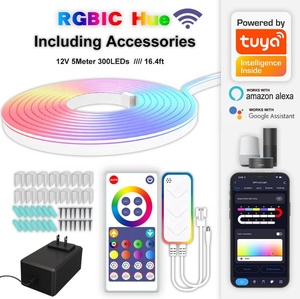 Tuya ไฟแถบนีออน LED อัจฉริยะ WiFi ใช้ได้กับ Alexa Google Home RGB 3M 5M ควบคุมผ่านแอปซิงค์เพลงไฟ LED สำหรับห้อง - Product Image 2