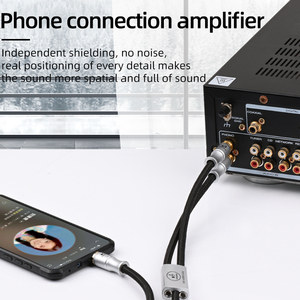 ATAUDIO高端3.5毫米至2RCA音频电缆6N OFC公分离器，用于PC电话放大器和扬声器RCA连接器，用于麦克风 - Product Image 5