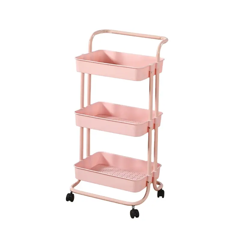 Estante nórdico para carrito pequeño, organizador de baño rodante, cesta giratoria artesanal, carrito enrollable, cesta de cocina, carrito con cesta