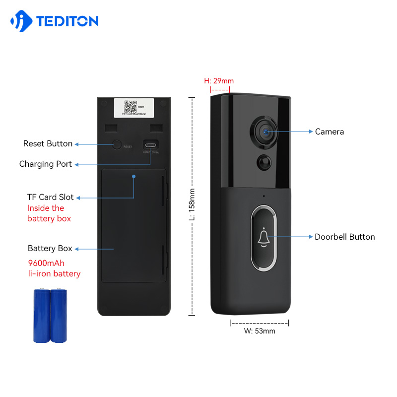 Manufacturer Smart Tuya Wifi Digital Security Camera Wireless Intercom ring video Doorbell