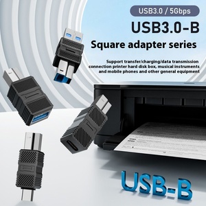 Adaptador USB 3,0-B 5W Salida PVC para impresora Carga Transferencia DE DATOS Caja de disco duro Instrumento Conexión de monitor de expansión