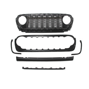 עיצוב חדש ABS פגוש קדמי סורג wrangler jl אביזרים שחור, מכונית סורג לג 'יפ 2018-2024 מתולתל