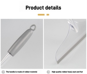Thực tế Silicone kính cửa sổ gạt nước với cao su xử lý ngoài trời phòng tắm và cửa sổ xe làm sạch thiết bị công cụ - Product Image 5