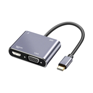 อะแดปเตอร์4 in 1ประเภท C ไปยัง HDTV สายแปลง VGA ฮับ USB 4K x 2K พร้อม VGA HDTV Combo Docking Station - Product Image 2