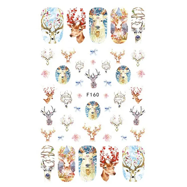 Diy Cartoon Girls Rabbit Deer Floral Self-adhesive Nail Stickers Decorations For Nail Art