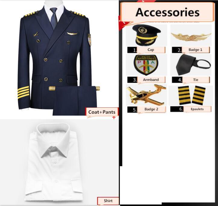 Coat 2+Pants+Shirt+Cap+5 accessories
