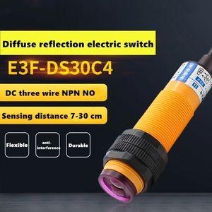 Sensor de interruptor fotoeléctrico de reflexión difusa infrarroja NPN de tres cables normalmente abierto Ajustable 12v24v36v - Product Image 2