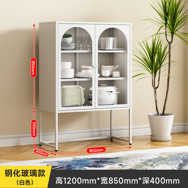 Porte d'armoire haute en verre trempé blanc