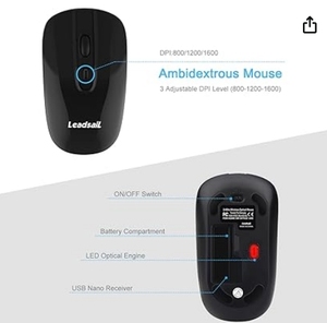 Juego de teclado y ratón USB inalámbricos retroiluminados RGB, combinación de ordenador compacto estándar de 104 teclas para HP/Lenovo para ordenador portátil Mac - Product Image 6