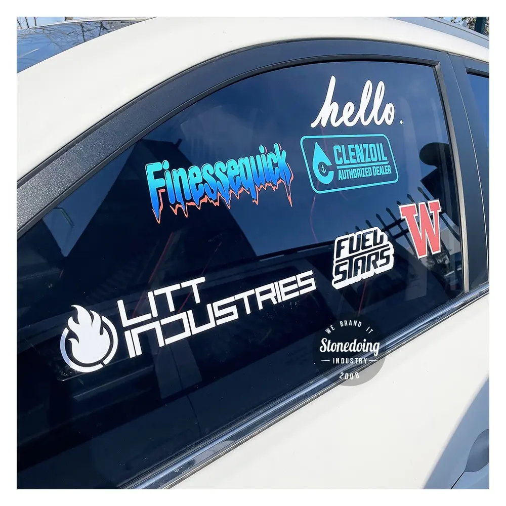 UV-Bestendig Voertuig Vinyl Overdracht Stickers Custom Waterdichte Uitgesneden Autoruit Auto Windscherm Stickers