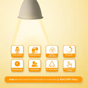 หลอดไฟ LED อัจฉริยะเปลี่ยนสีได้5W สีแดงชมพูเขียวฟ้าส้มเหลือง GU10ไฟสปอตไลท์ LED อัจฉริยะ5W - Product Image 6