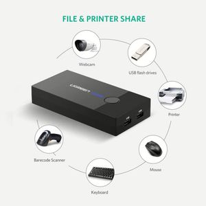 UGREEN USB KVM开关盒2端口VGA视频共享适配器2进1出手动切换器高清晰度输出视频分配器 - Product Image 5