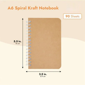 Stampa personalizzata A6 rilegatura a spirale taccuino a buon mercato Agenda copertina Kraft Note libri stampa Offset taccuino Kraft per gli studenti - Product Image 6