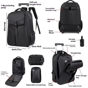יוקרה עסק נגד גניבה תרמיל גב עמיד למים Laptoptravel עבור גברים בחוץ תיק לדחיסת ואקום עם גלגל