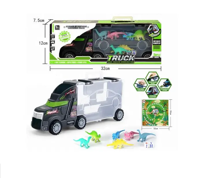Giocattolo di plastica die-cast modello di auto super-container truck trasporta la cassa con mini auto giocattolo