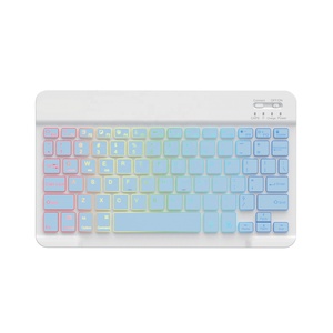 Mac Ipad Teclado retroiluminado inalámbrico Bluetooth retroiluminación teclado RGB Mini Slim 7 colores portátiles Tablet Pc 10 pulgadas OEM RF Tijera - Product Image 1