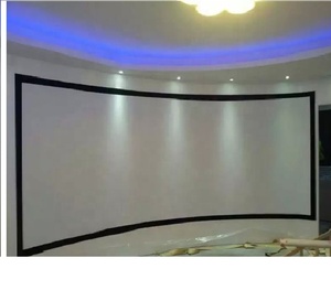 120-inch Diagonal 16:9, Sound Transparent Perforated Weave <strong>Curved</strong> Home Theater <strong>Fixed</strong> <strong>Frame</strong> Projector <strong>Screen</strong> - Product Image 6