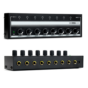 Amplificador de auriculares con monitoreo de ocho vías HA800, distribuidor de señal de auriculares, amplificador de potencia de monitoreo de uno en ocho salidas - Product Image 1