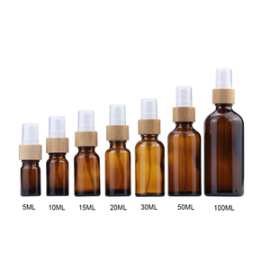 Botellas de spray de vidrio de bambú para aceites esenciales Perfumes Vacío 5ml 10ml 15ml 20ml 30ml 50ml 100mL Marrón Verde Colores claros - Product Image 1
