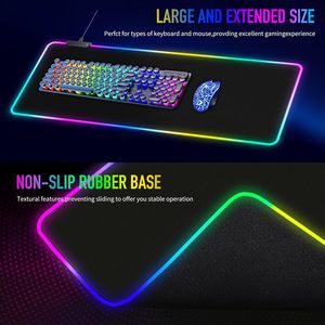 Custom Logo Large Rgb Gaming <strong>Mouse</strong> Pad LED-14 Light Modes Touch <strong>Control</strong> Extended Soft <strong>Computer</strong> <strong>Keyboard</strong> Mat Non-Slip Rubber Base - Product Image 4