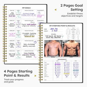 Fitness Workout Journal for Women &amp; Men A5 Workout <strong>Log</strong> Book Planner for Tracking Diary Journal <strong>Notebook</strong> - Product Image 4