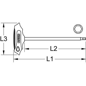 T-kolu 12 mm ile KS araçları BRONZEplus altıgen anahtar anahtarı - Product Image 2