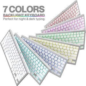 Combo de teclado y ratón inalámbricos Juego de teclado y ratón retroiluminado ultradelgado Teclado recargable USB multidispositivo 2,4G - Product Image 3