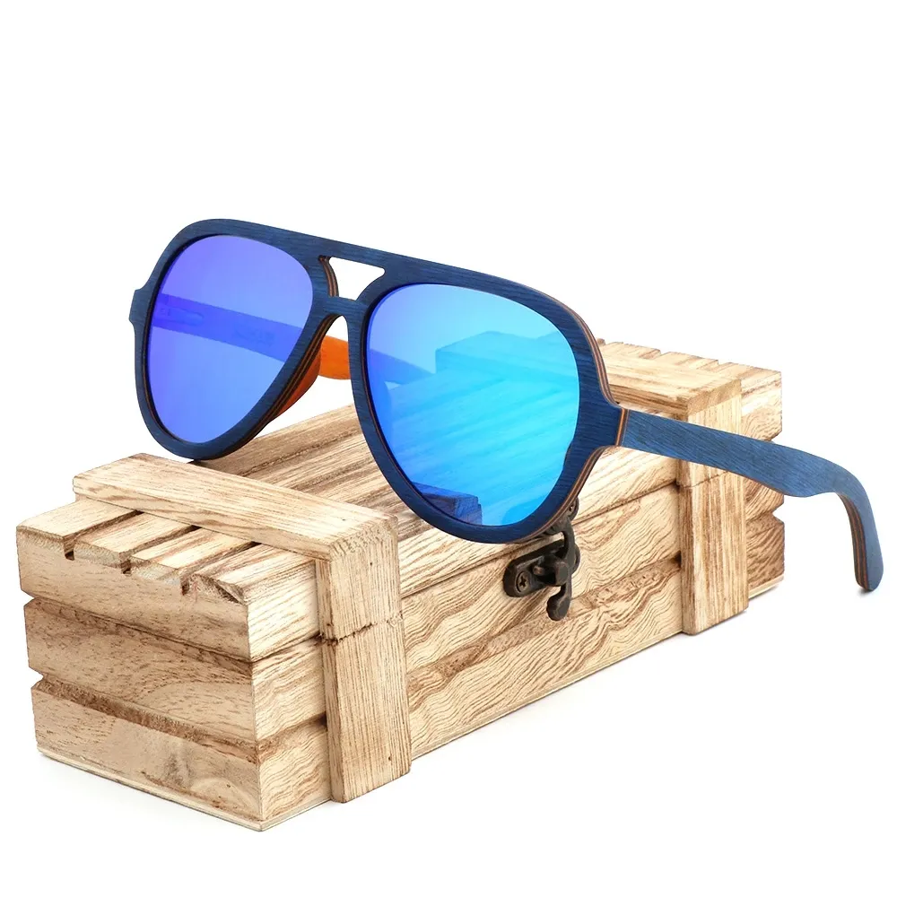 Factory direct wholesale 100% bamboo wood polarized lens wood sunglasses with custom logo sunglasses 2019