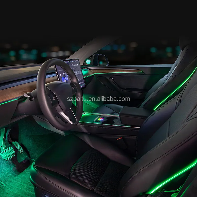 High quality For Tesla Model Y 2023 Car Interior Accessories Laser Engraving Ambient Light Ambient Lighting