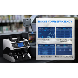 AL-920 CIS Multi Currency Automatic Bill <strong>Counting</strong> Machine Money <strong>Mix</strong> <strong>Value</strong> Note Cash <strong>Counting</strong> Machine Bill Counter - Product Image 3