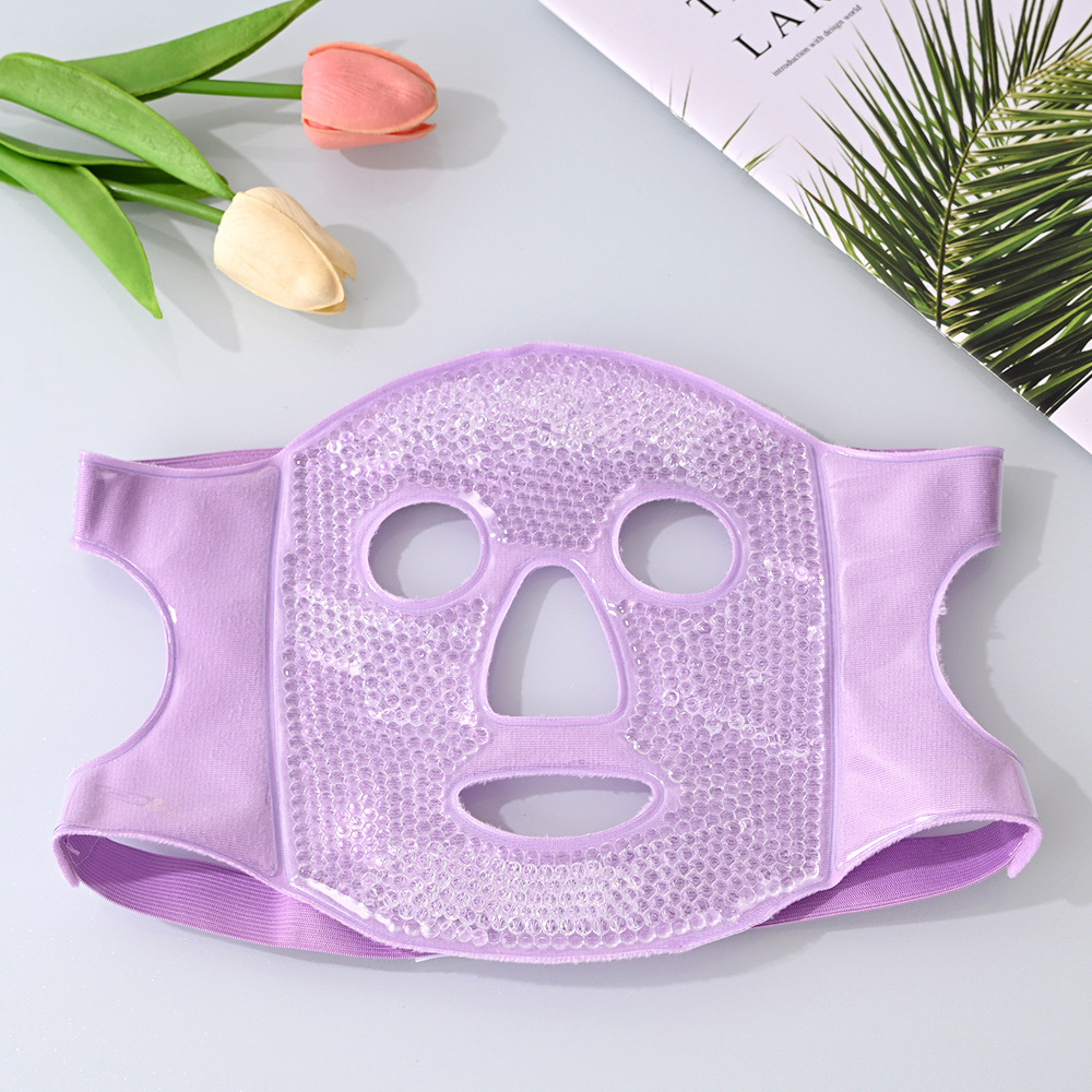 Ice mask purple-white beads