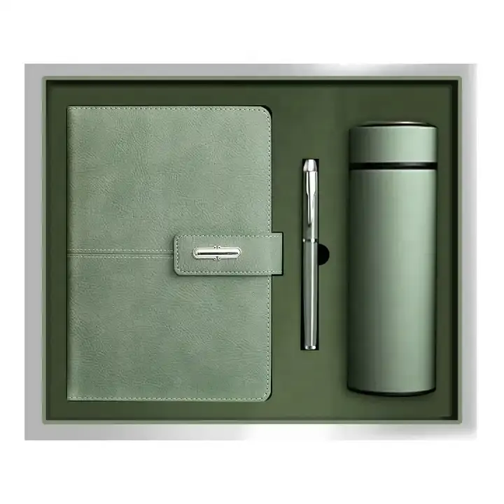 Wholesale Promotional Luxury Gifts Items Notebook Business Gift Thermos Cup Customizable Notebook Gift Set With Pen And Bottle