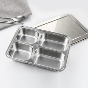 Gıda kabı dört bölmeli 304 paslanmaz çelik öğle yemeği kutusu metal kapaklı paslanmaz çelik bento kutusu - Product Image 3