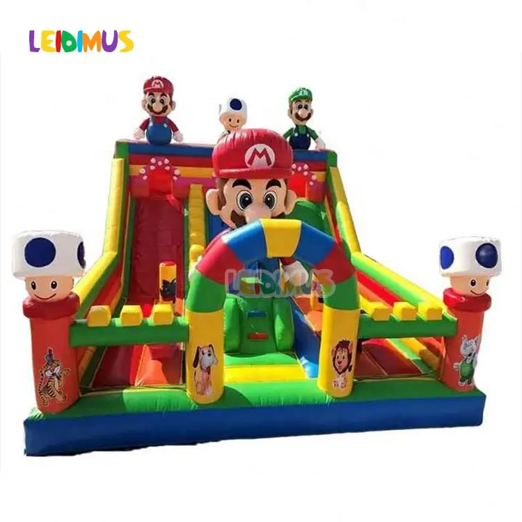 All'ingrosso Mario gonfiabile buttafuori con scivolo in PVC gonfiabile casa di rimbalzo per bambini castello gonfiabile gonfiabile