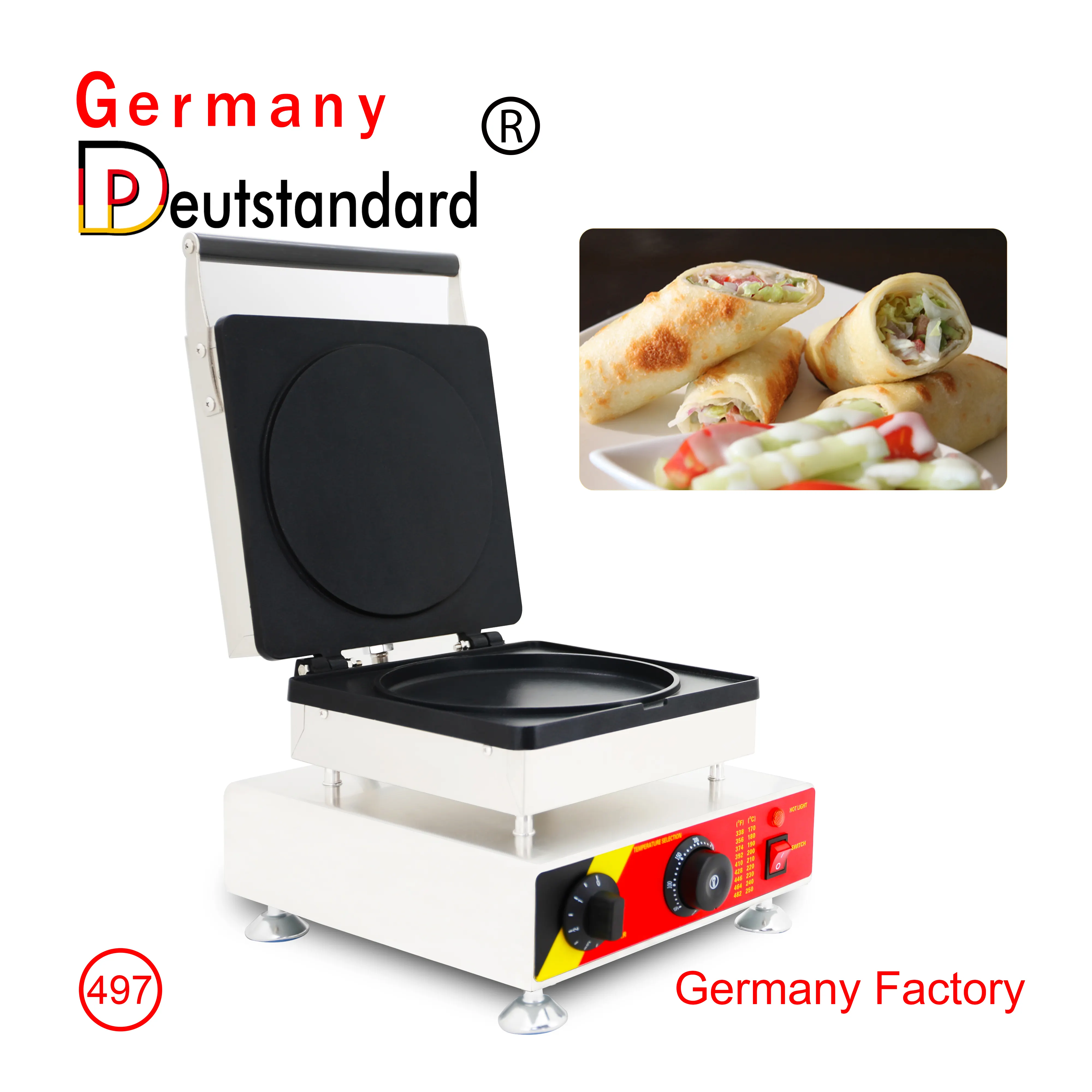 Alemanha deutstandard rodada waffle waffle ferro pizza panqueca waffle comercial com CE