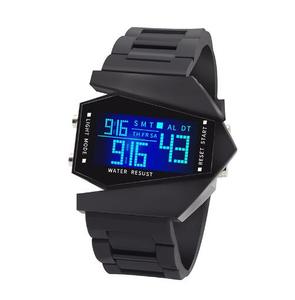 LCD Silicone Electronic Seven-color Cool Plane LED <strong>Watch</strong> Camouflage Multi-function Gift - Product Image 1