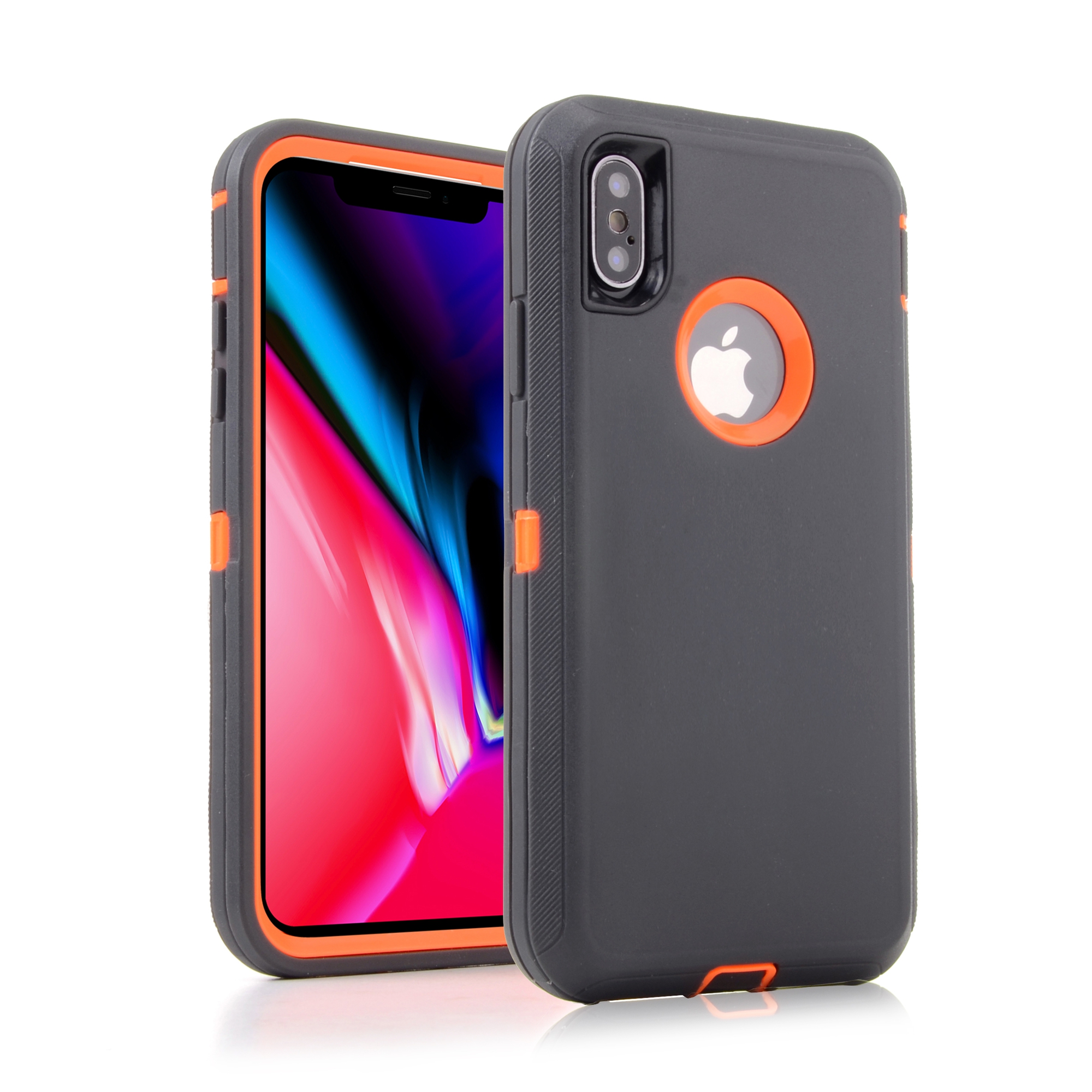 Gris oscuro + naranja