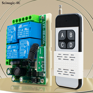 Universal Wireless Remote <strong>Control</strong> Switch AC 220V 85-256V 4CH Relay Receiver Module &amp; 4 Channel RF Controller 433 Mhz Transmitter